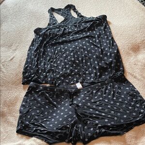 Polka Dot Sleepwear Set Gap Body Black Purple